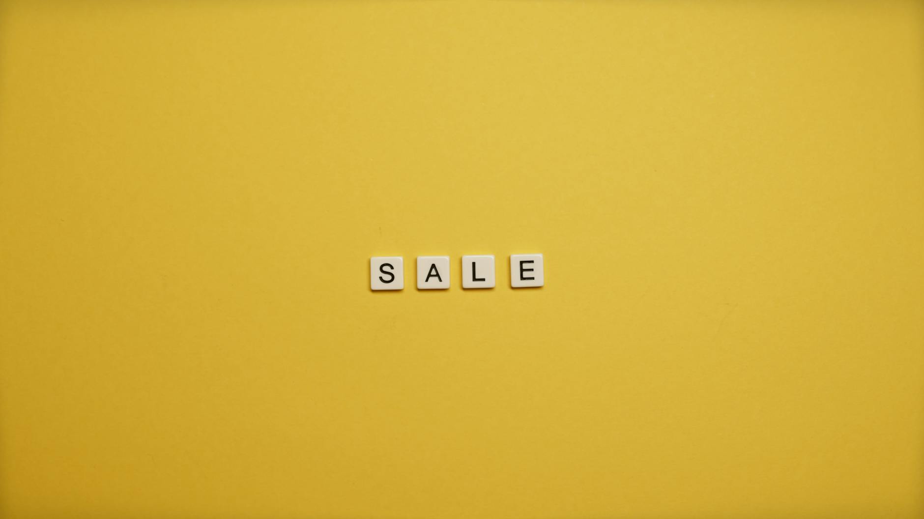 sale text on yellow background